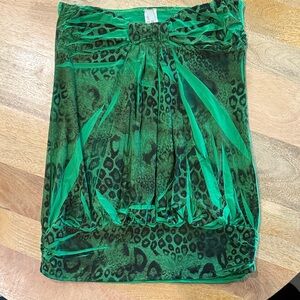 Y2K Green Leopard Print Women's Strapless top